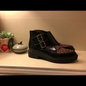 Size 7.5 leopard faux leather boot